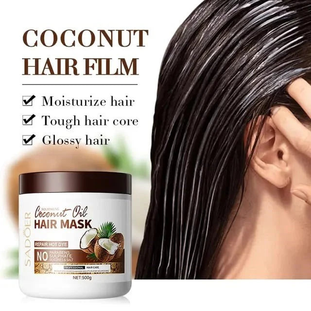 SADOER Coconut Oil smoothing hair nourishing Moisturizing Deep Repair hair care mask 500g SD36797