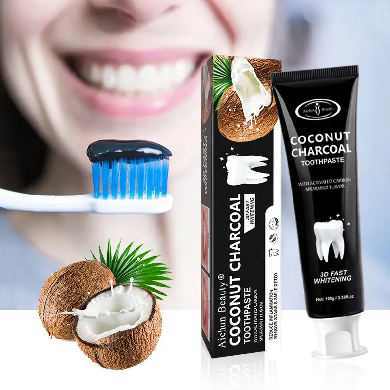Aichun Beauty Customized Natural Active Teeth Coconut Black Bamboo Chrcoal Toothpaste 100g AC3182