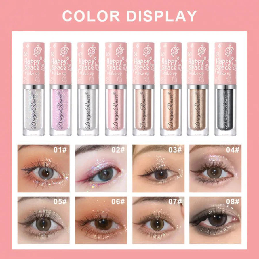 Happy Space- Set Of 8 Shimmer And Shiny Liquid Glitter Eyeshadow Kit Professional Eyeshadow Glitter - 2.5ml*8pcs