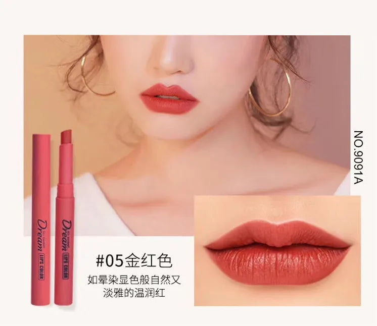 HENG FANG Set OF 6 - Waterproof Matte Color Makeup Lipsticks.