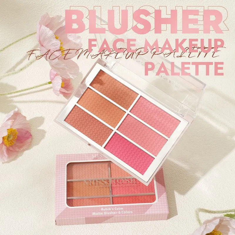 Miss Rose makeup 6 Color Rubik's Cube Matte Blusher