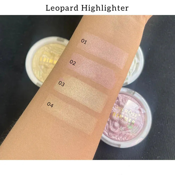 Miss Rose Leopard Print Shimmer Highlighter Pressed Powder Highlighter