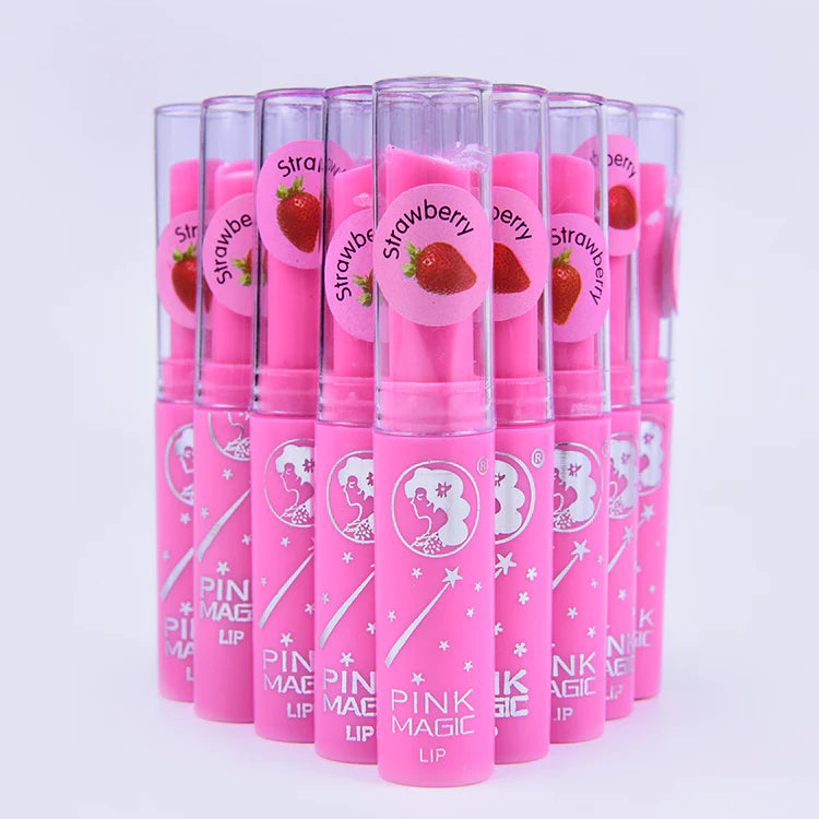 3Pcs Pink Magic Color Lip Balm - Strawberry Lipstick