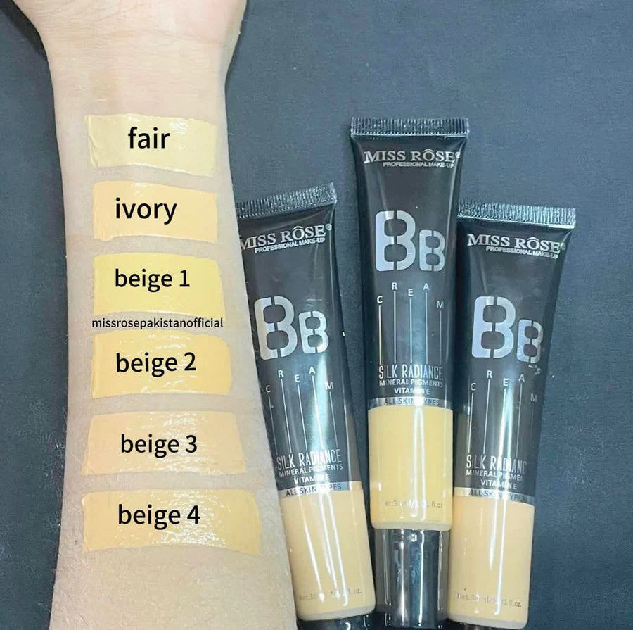 Miss Rose Silk Radiance Mineral Pigments All Skin Type Vitamin E Long-lasting BB Cream