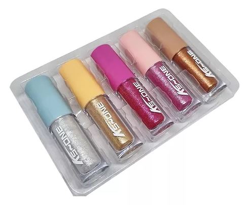 KS-One Glitter Lip Gloss Set,5pcs Sparkling Diamond Toned Lip Gloss Set Pearly Luster