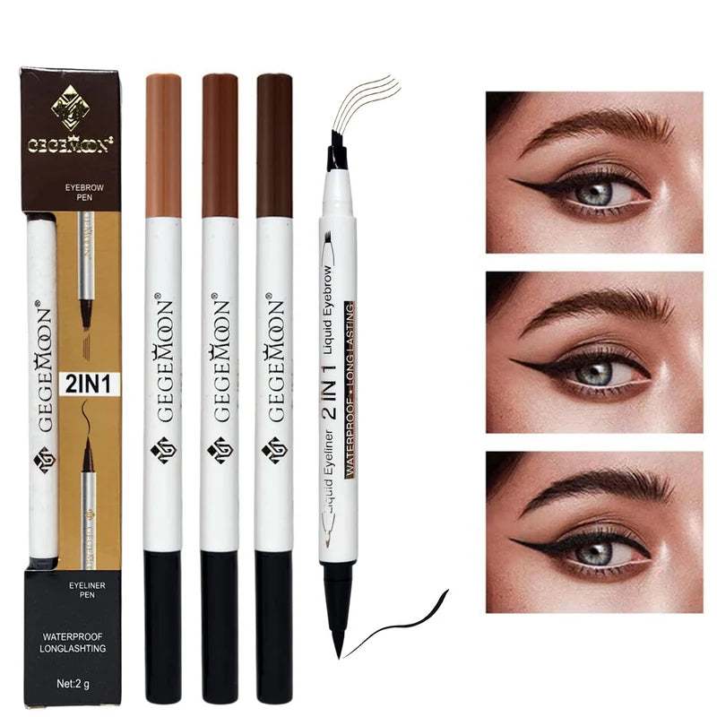Gegemoon 4 Color Eyebrow Pencil Tint 4 Tip Brow Tattoo Pen Paint Makeup Eyebrows Waterproof Cosmetic Eye brow Liner