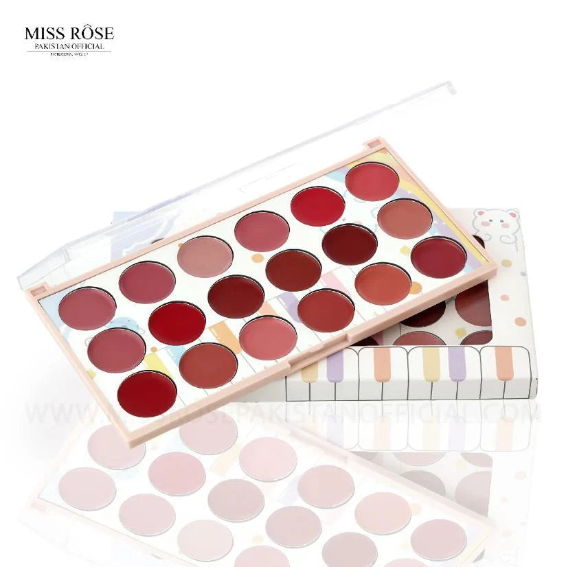 Miss Rose 18 Colors Matte Long Lasting Waterproof Nourishing Lip Cream Palette