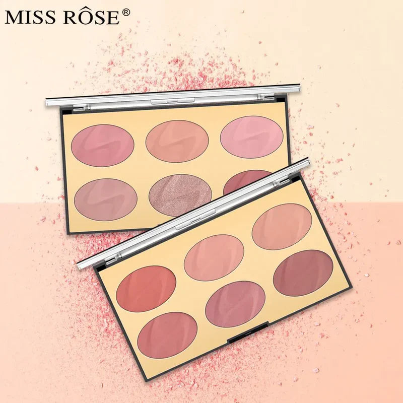 Miss Rose 6 Color Oval Blush Palette