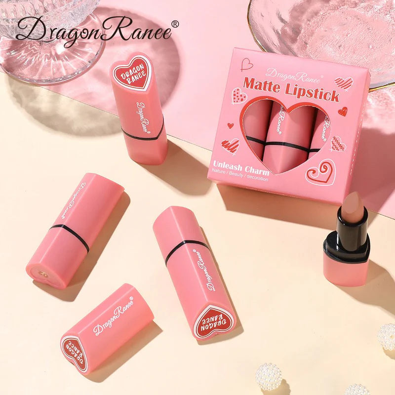 Three Lipsticks Small Set Boxed Lipstick Female Velvet Matte Lovely HeaD8010