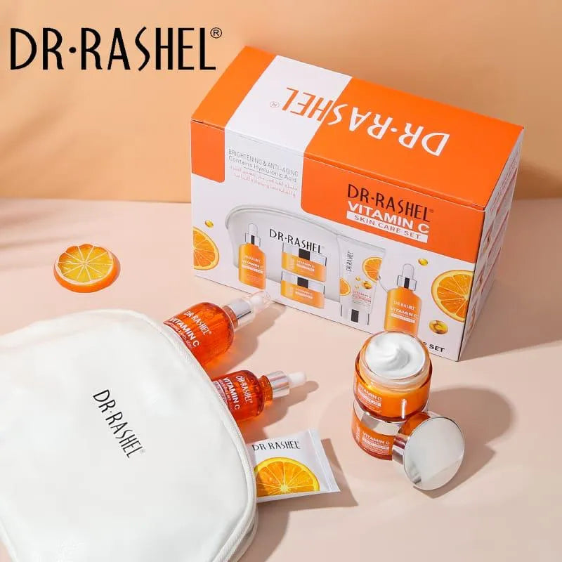 DR.Rashel New 5 PCS Vitamin C Brightening & Anti-Aging Skin Care Series With Pouch DRL-1739