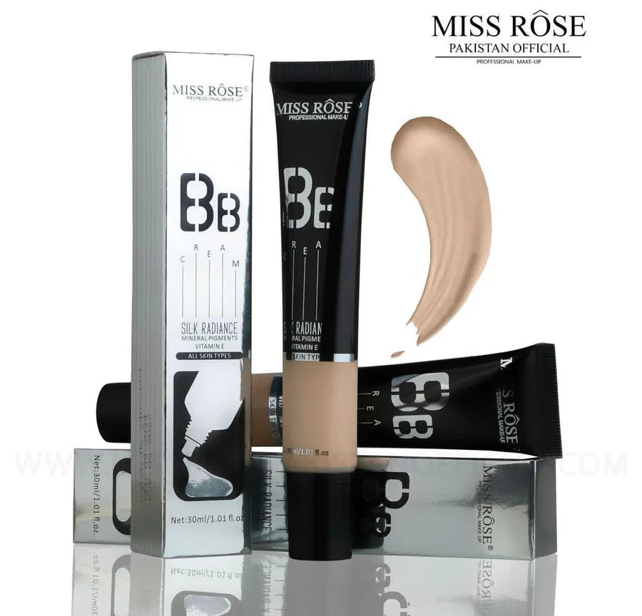 Miss Rose Silk Radiance Mineral Pigments All Skin Type Vitamin E Long-lasting BB Cream