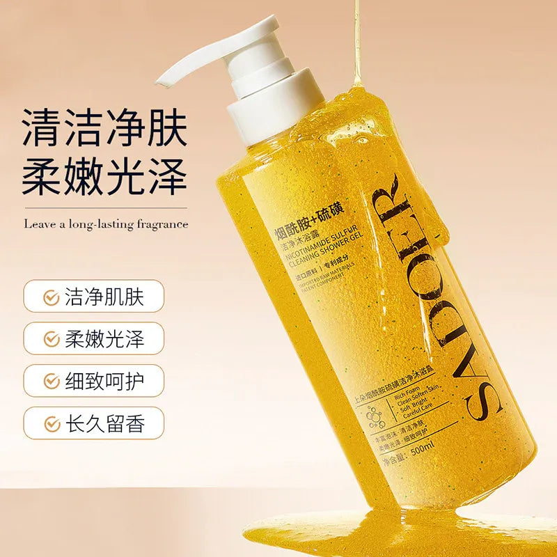 SADOER Nicotinamide Sulfur Cleansing Shower Gel Whitening Brightening & Moisturizing Nourishing Body Wash Skin Care Body Care SD51728
