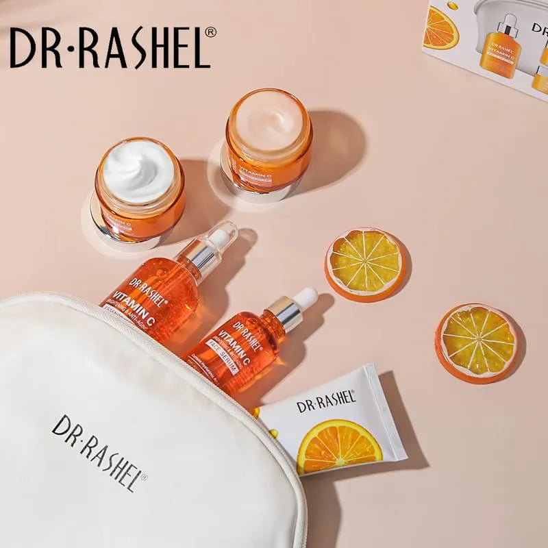 DR.Rashel New 5 PCS Vitamin C Brightening & Anti-Aging Skin Care Series With Pouch DRL-1739