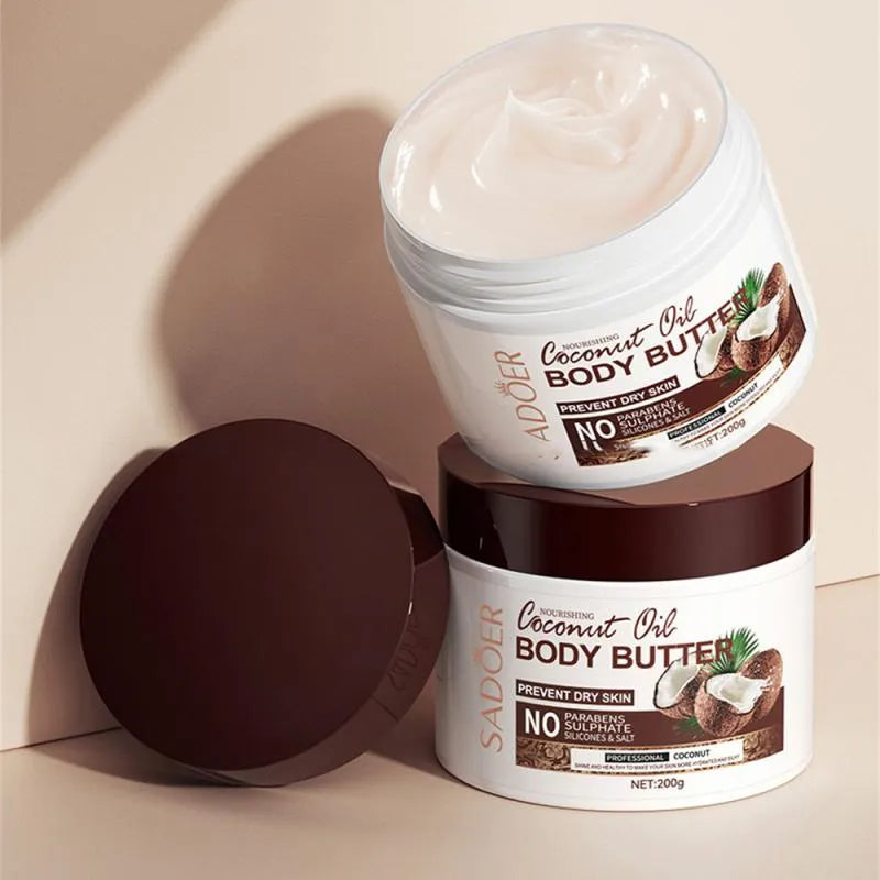 SADOER Coconut Moisturizing Body Butter Skin Moisturizer Smooth Rough Deep Hydration Cream 200g SD35530