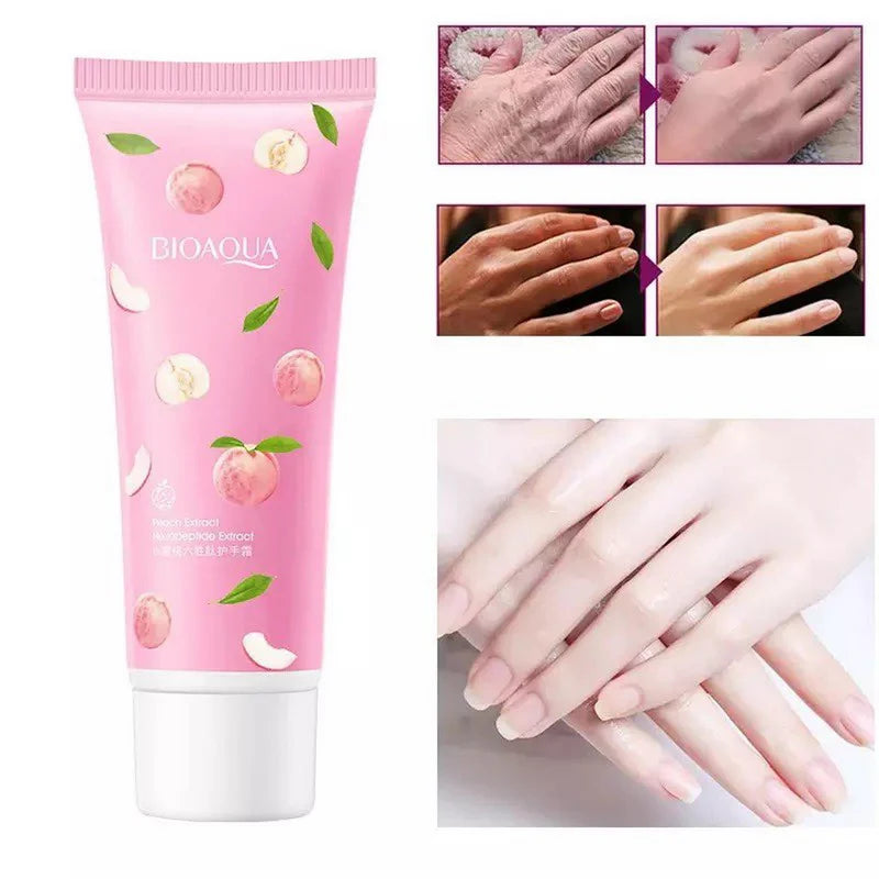1 Piece Bioaqua Peach Glowing Extract Hand Cream 30g BQY00170