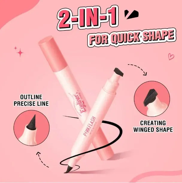 PINKFLASH Stamp Eyeliner – Waterproof Wing Stamp & Liquid Pen | Easy Winged Look