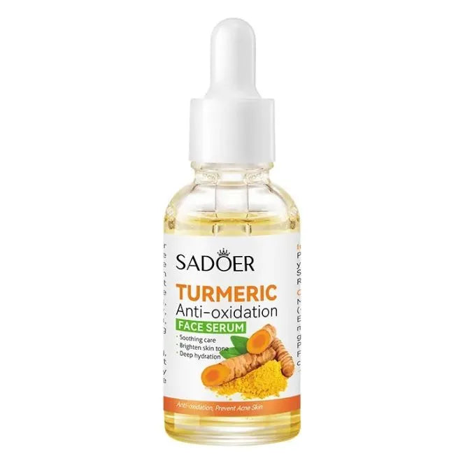 SADOER Turmeric Deep Hydrating Prevent Acne Whitening Moisturizing Hyaluronic Acid Serum Smooth Brightening Skin Care Turmeric Face Serum SD96000