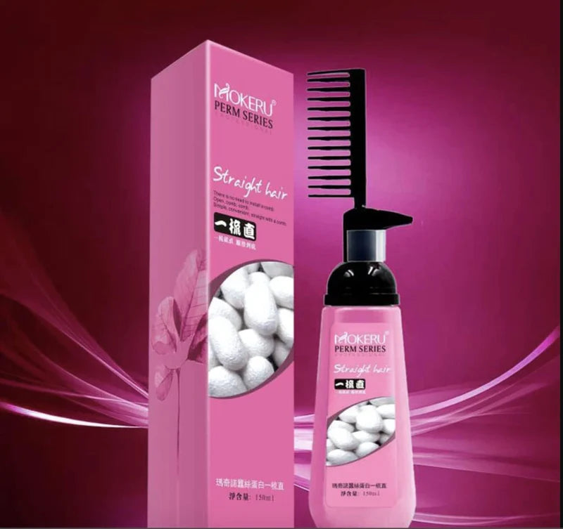 New Mokeru Easy Using Smooth Hair Nourishing Straight Hair Cream Treatment With Brush 150ml