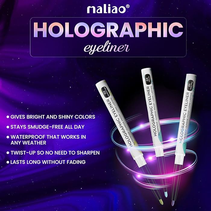 Maliao Holographic Eyeliner Multichrome Effect – Stunning Shimmer and Long-Lasting Wear