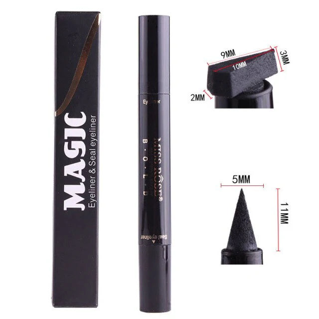 Miss Rose Makeup Liquid Black Seal Eyeliner Pencil Quick Dry Waterproof With Stamp