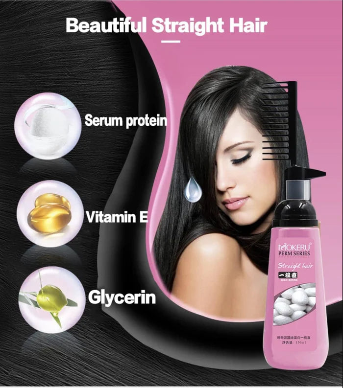 New Mokeru Easy Using Smooth Hair Nourishing Straight Hair Cream Treatment With Brush 150ml