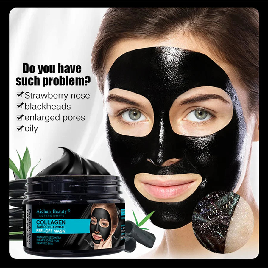 Aichun beauty Collagen Bamboo Charcal Vegan Peel-OffMoisturizing Oil Control Anti-Acne Facial Mask 150ml AC3131