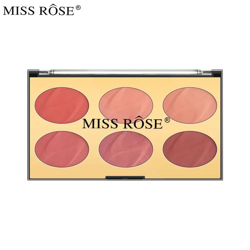 Miss Rose 6 Color Oval Blush Palette