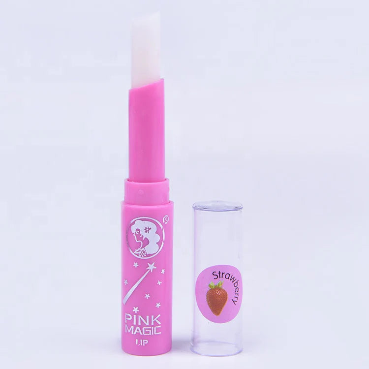 3Pcs Pink Magic Color Lip Balm - Strawberry Lipstick