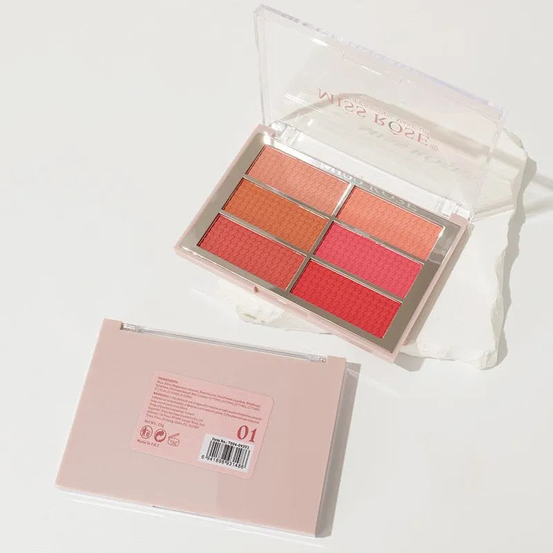 Miss Rose makeup 6 Color Rubik's Cube Matte Blusher