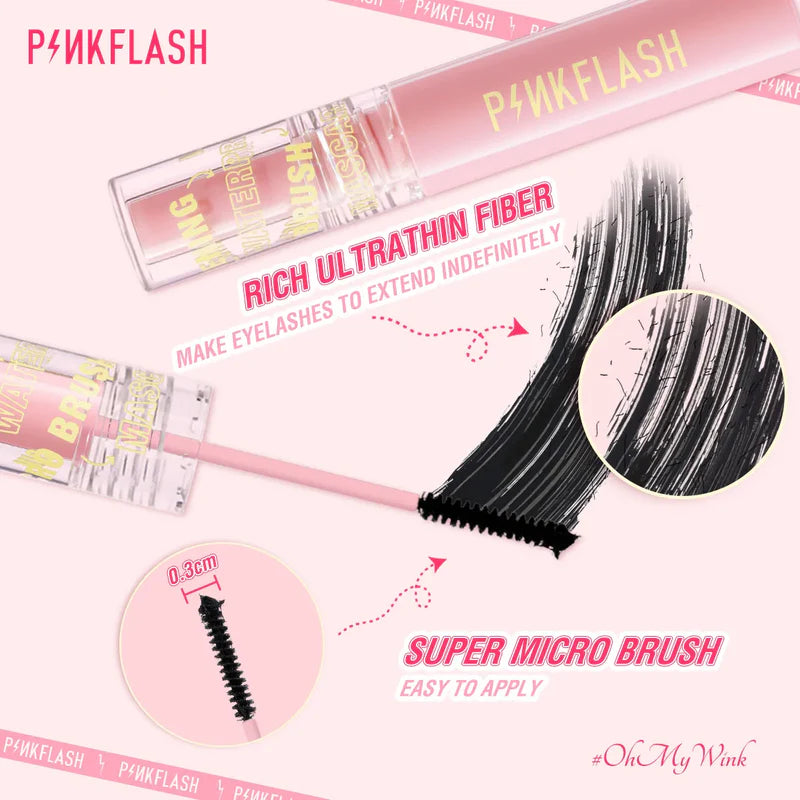 PINKFLASH Limitless Eyelash Fiber-Filled Mascara For Crazy Length & Curled Ultrathin Fibre Waterproof Skinny Mascara