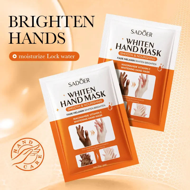 SADOER Vitamin C Skin Care Dark Skin Lightening & Whitening Moisturizing Hand Mask Moisture Soft Hyaluronic Acid Dark Knuckle Hand Mask 35g SD10026