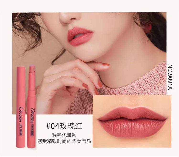 HENG FANG Set OF 6 - Waterproof Matte Color Makeup Lipsticks.