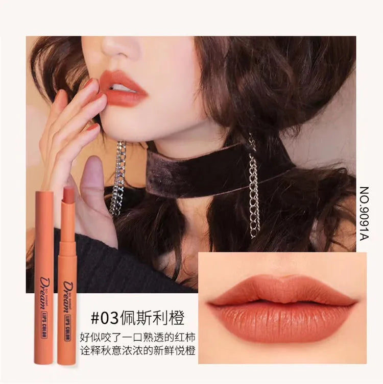 HENG FANG Set OF 6 - Waterproof Matte Color Makeup Lipsticks.