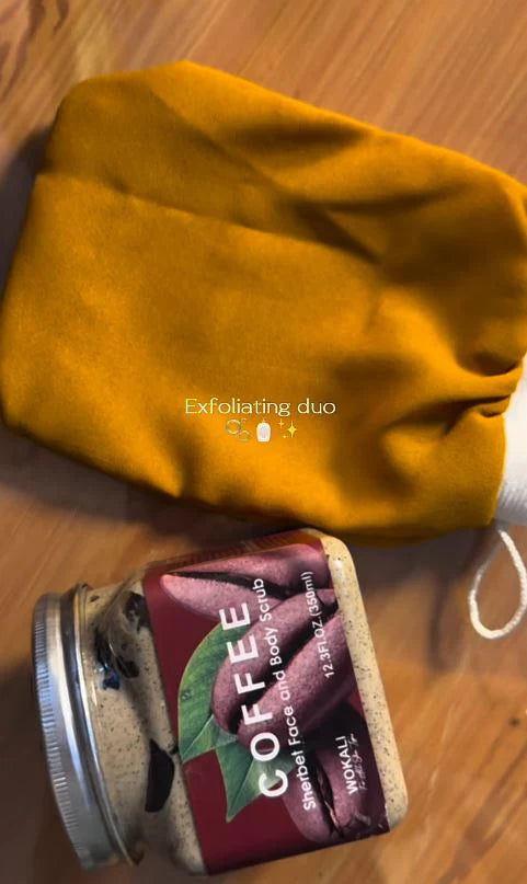 Glow-Up Duo Coffee Scrub & Exfoliating Glove