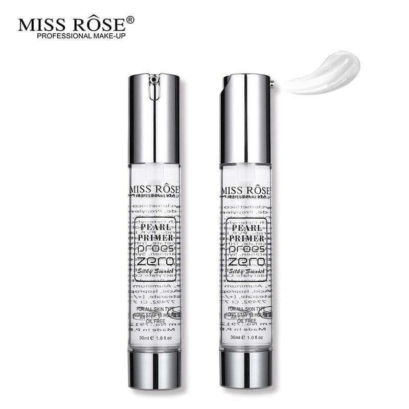 Miss Rose Pearl Primer proes zero silky smooth for all skin type long stay 18 Hour Oil Free 30ml.
