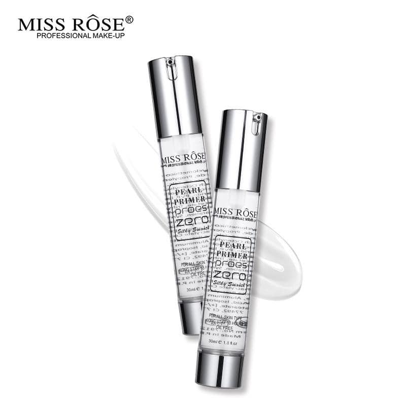 Miss Rose Pearl Primer proes zero silky smooth for all skin type long stay 18 Hour Oil Free 30ml.