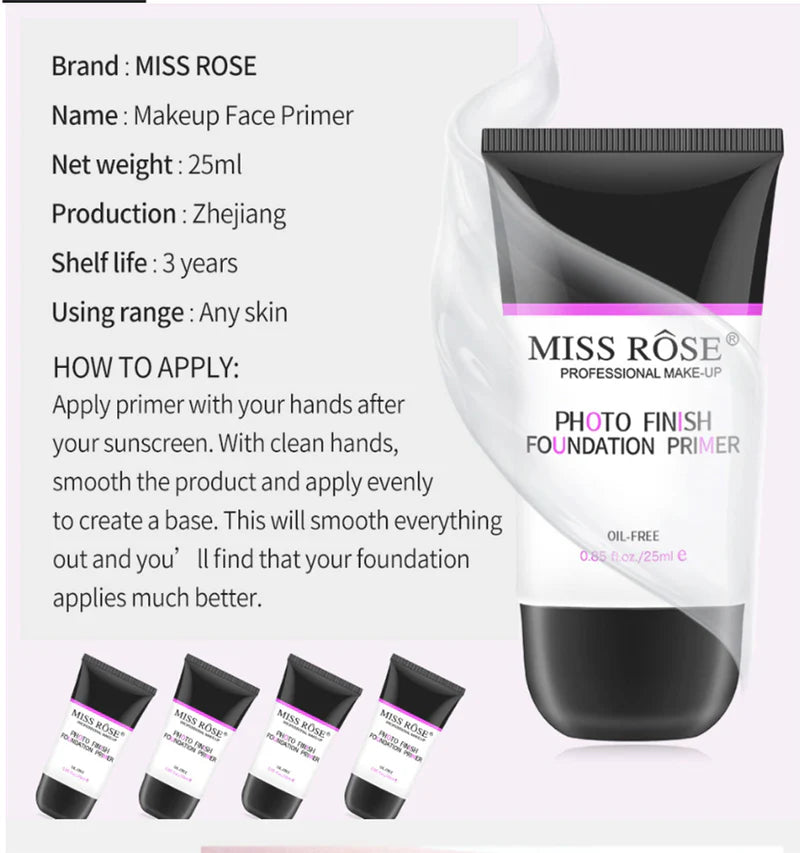 Miss Rose Photo Finish Oil Control Moisturizing Foundation Primer 25ml