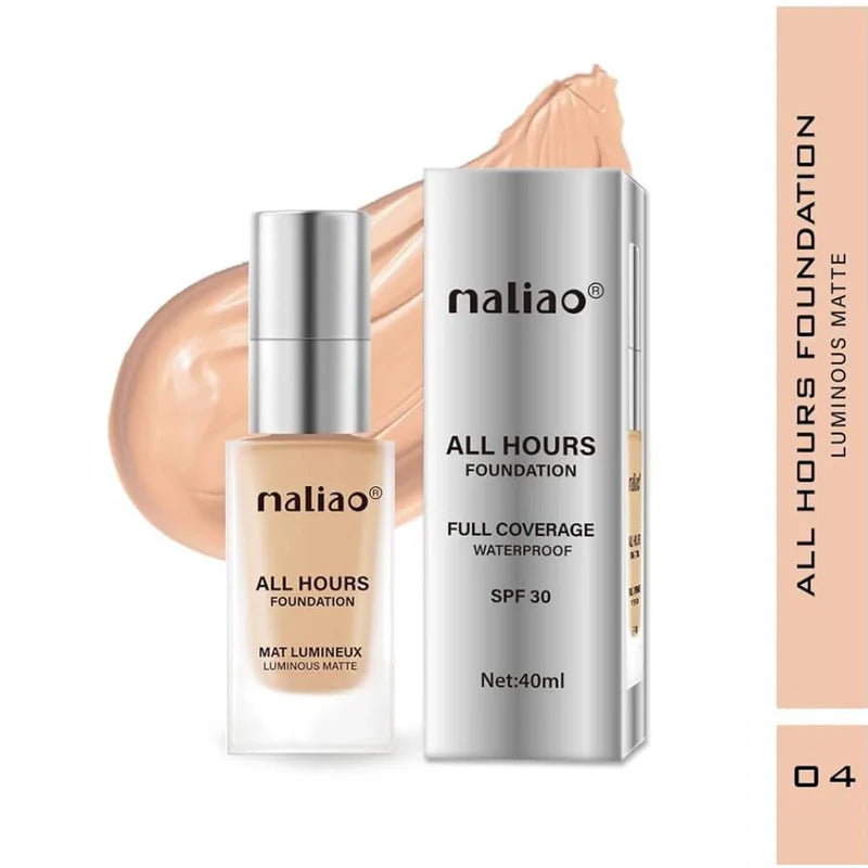 Maliao All Hours SPF30 Foundation Mat Lumineux - Luminous Matte, Full Coverage, Waterproof, Ultimate Radiant