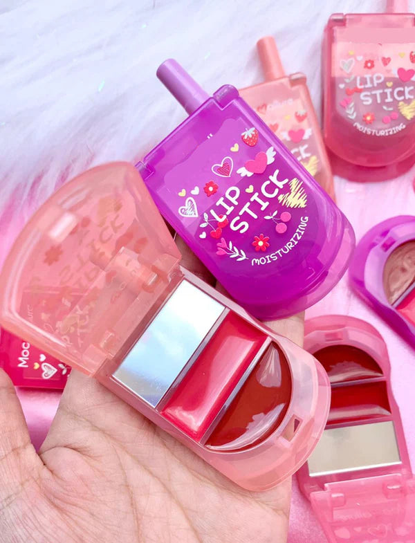 Huxia Beauty New Cute Flip Mobile Phone Shaped Lip Gloss Set