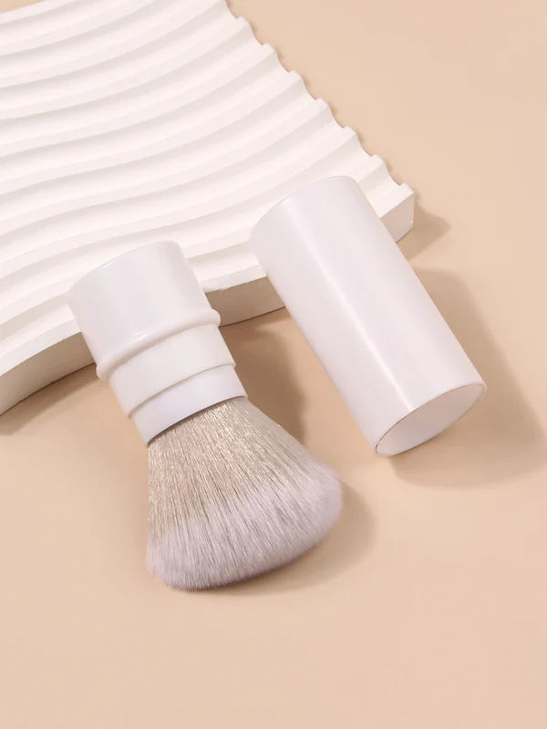 Cream White Retractable Brush, Super Soft, Light Grey, Large Head, Portable
