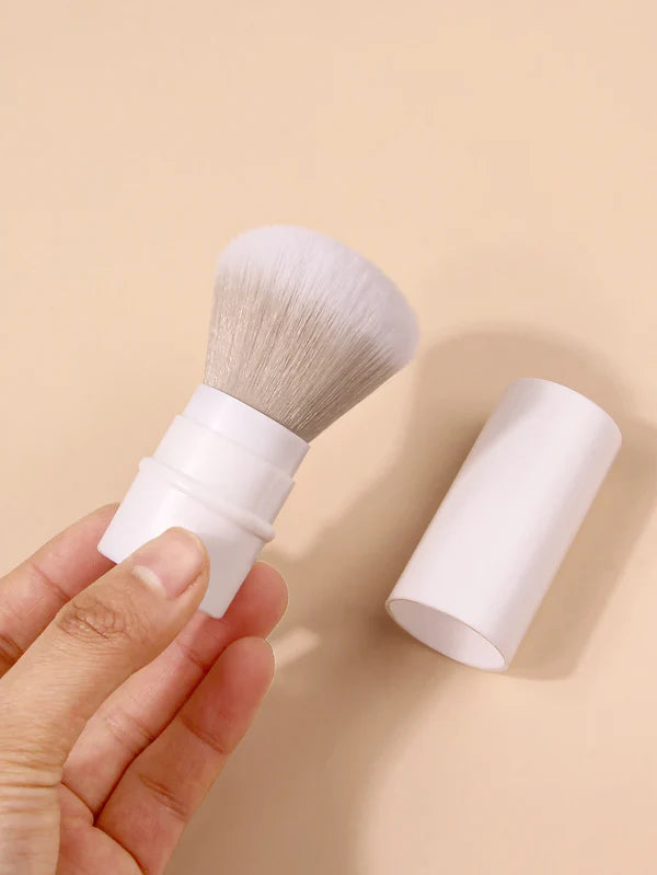 Cream White Retractable Brush, Super Soft, Light Grey, Large Head, Portable