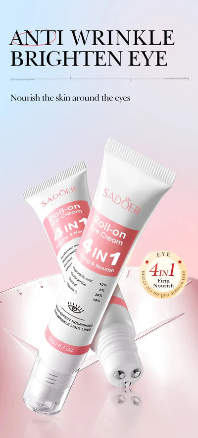 SADOER 4 in 1 Roll-on Moisturizing Eye Cream Anti Dark Circles Eye Bags Firming Moisturizing Eye Serum SD40664