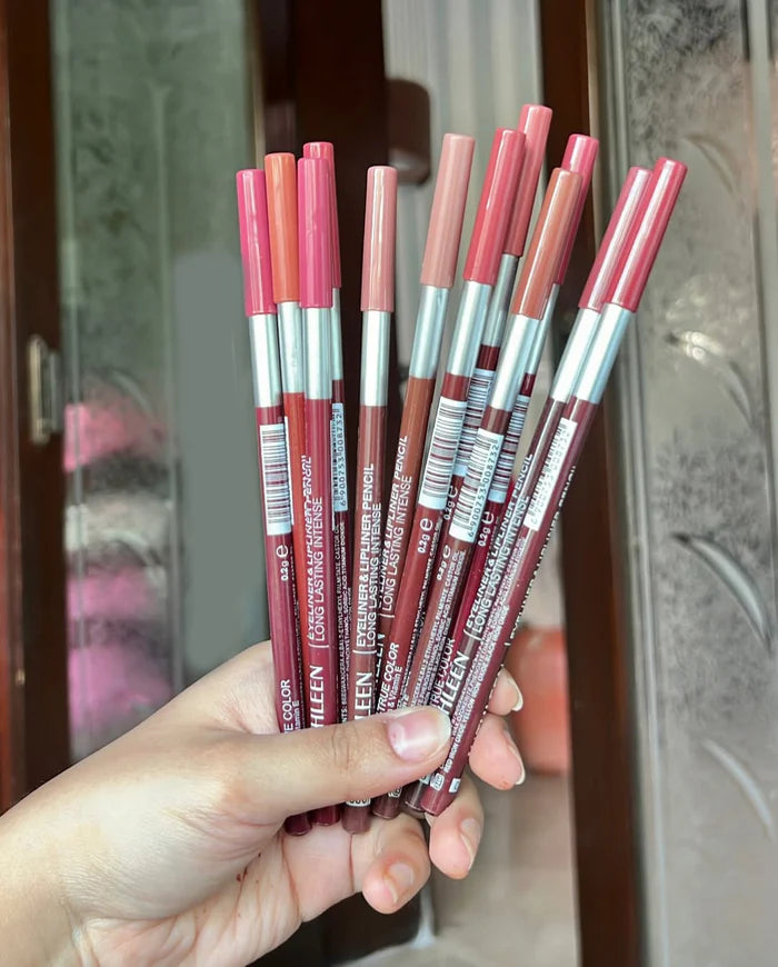 Pack of 06 pcs Long LastingEyeliner & lipliner Thick Pencil