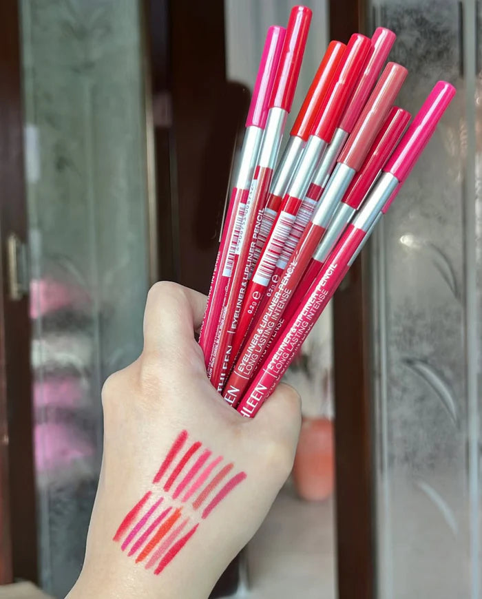Pack of 06 pcs Long LastingEyeliner & lipliner Thick Pencil