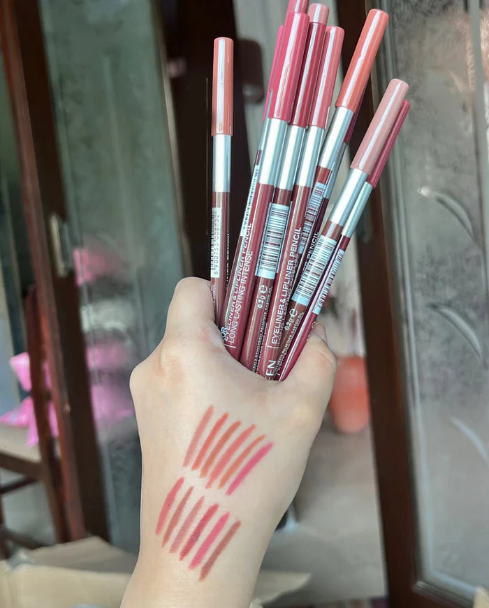 Pack of 06 pcs Long LastingEyeliner & lipliner Thick Pencil