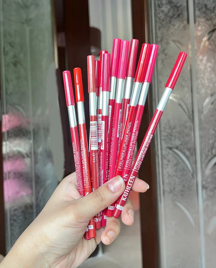Pack of 06 pcs Long LastingEyeliner & lipliner Thick Pencil
