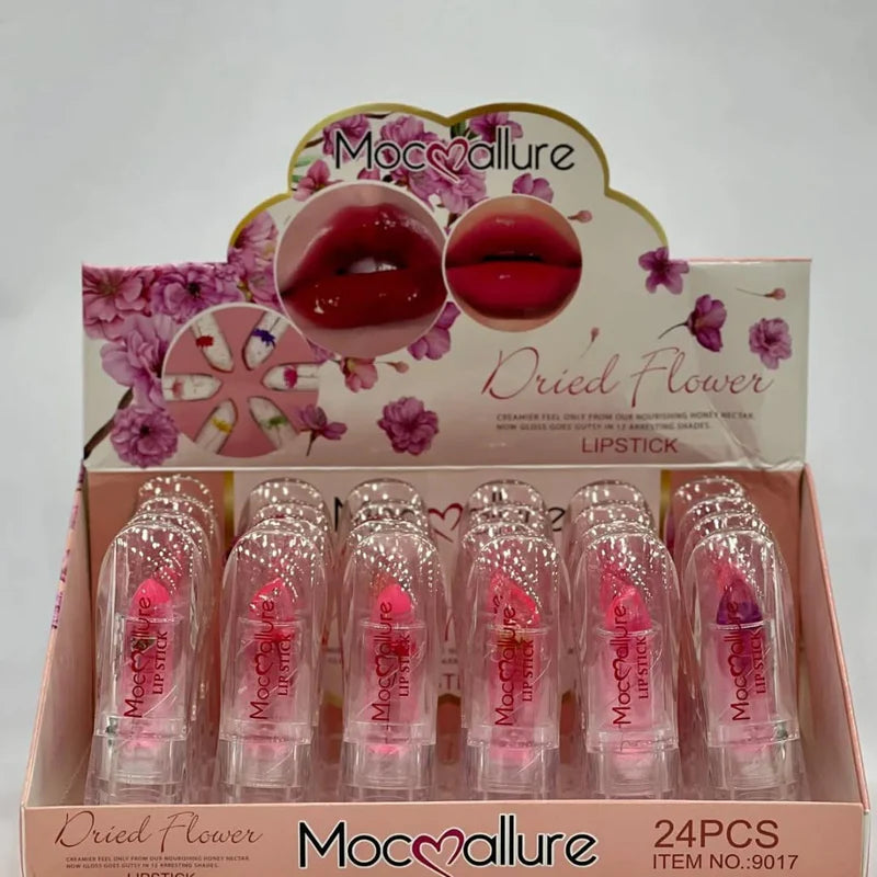 Transparent Flower Jelly Lipstick Temperature Change Color Long Lasting Waterproof