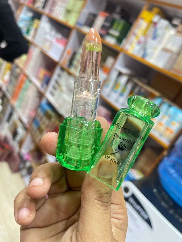 Mocmallure Aloe Vera Transparent Flower Jelly Lipstick Temperature Change Color Long Lasting Waterproof