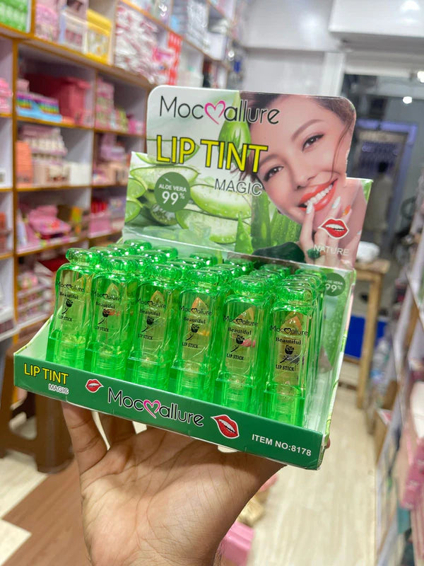 Mocmallure Aloe Vera Transparent Flower Jelly Lipstick Temperature Change Color Long Lasting Waterproof