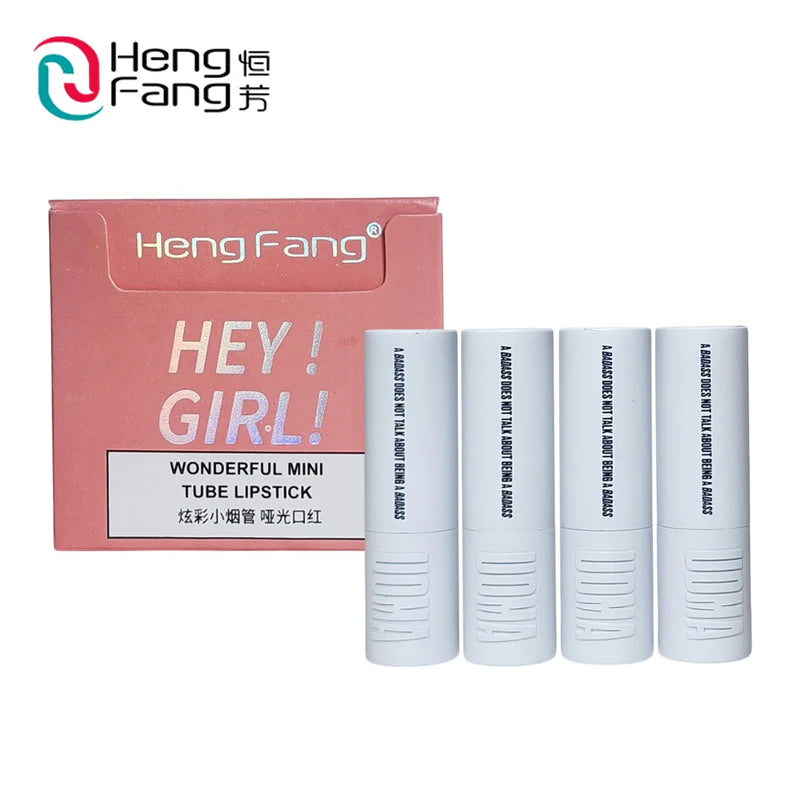 Heng Fang Hey Girl! Mini Lipstick Set – 4 Shades | Matte Finish, Long-Lasting, Travel-Friendly